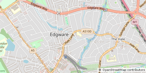 Map of Edgware, Middlesex