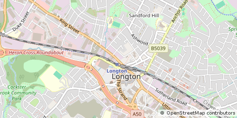 Map of Longton, Staffordshire
