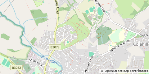 Map of Wimborne, Dorset