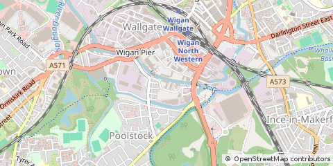 Map of Wigan, Lancashire