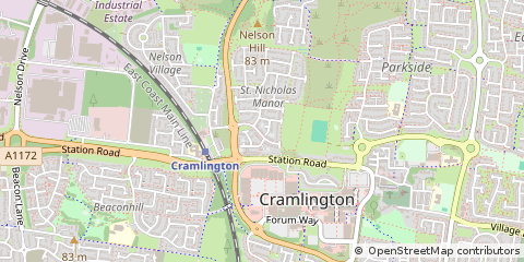 Map of Cramlington, Northumberland