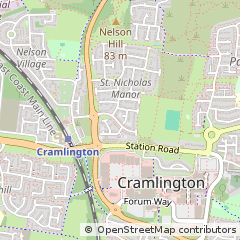 Map of Cramlington, Northumberland