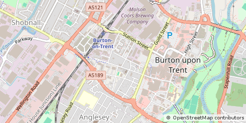Map of Burton-on-Trent, Staffordshire