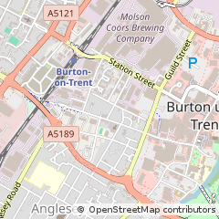 Map of Burton-on-Trent, Staffordshire