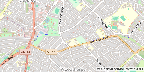 Map of Nottingham, Nottinghamshire