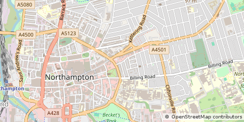 Map of Northampton, Northamptonshire