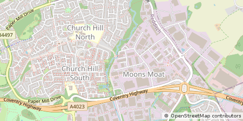 Map of Redditch, Worcs