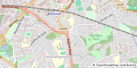 Map of Bracknell, Berkshire