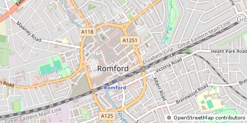 Map of Romford, Essex