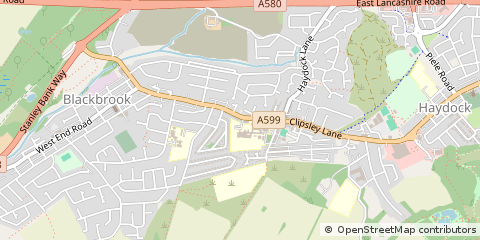 Map of ST. Helens, Merseyside