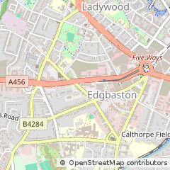 Map of Birmingham, West Midlands