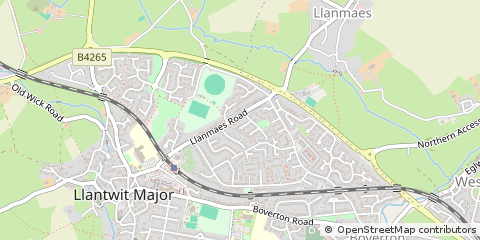 Map of Llantwit Major, Vale of Glamorgan