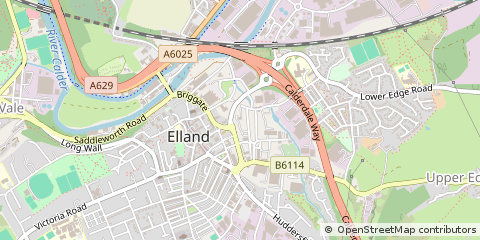 Map of Elland, West Yorkshire