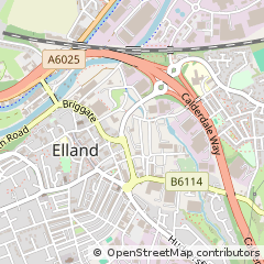 Map of Elland, West Yorkshire