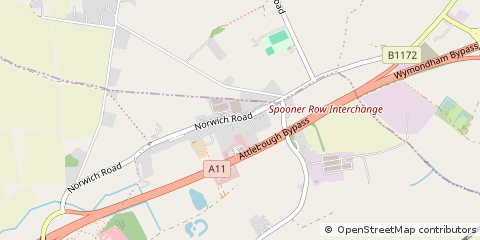 Map of Attleborough, Norfolk