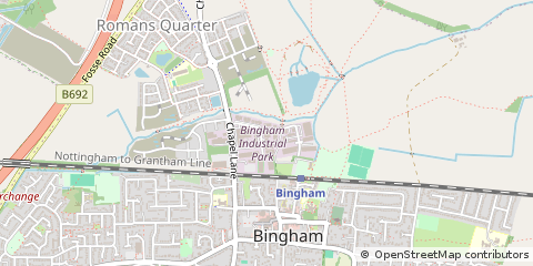 Map of Bingham, Nottingham