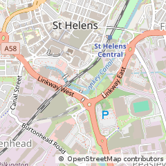 Map of ST Helens, Merseyside