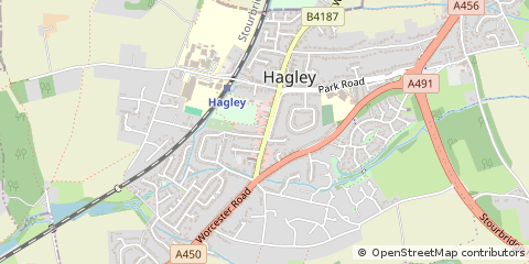 Map of Hagley, Worcestershire