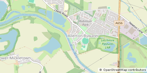 Map of Castleford, West Yorkshire