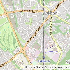 Map of Dalkeith, Midlothian