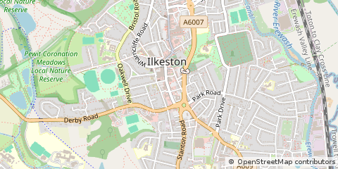 Map of Derbyshire