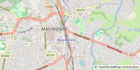 Map of Macclesfield, Cheshire