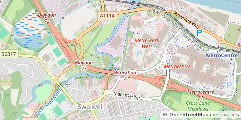 Map of Gateshead, Tyne + Wear