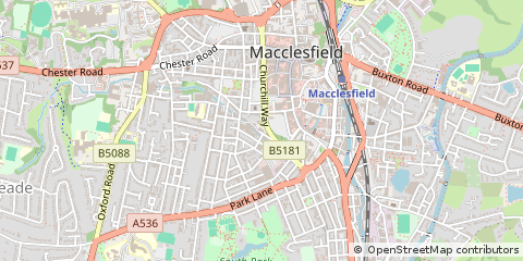 Map of Macclesfield, Cheshire