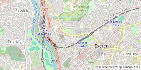 Map of Exeter, Devon