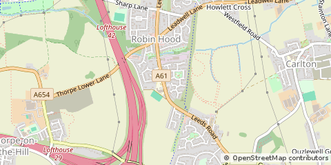 Map of Wakefield, West Yorkshire