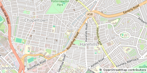 Map of Leeds, West Yorkshire