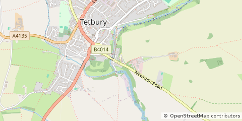 Map of Tetbury, Gloucestershire