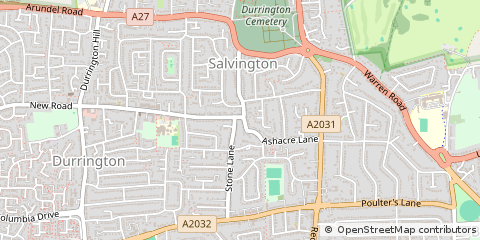 Map of Worthing, West Sussex