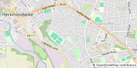 Map of Heckmondwike, West Yorkshire