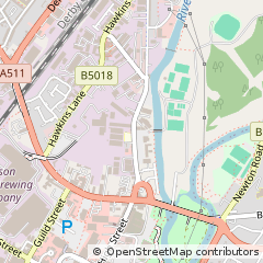 Map of Burton-on-Trent, Staffordshire