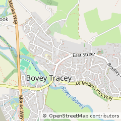 Map of Bovey Tracey, Devon