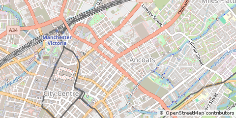 Map of Ancoats, Lancashire