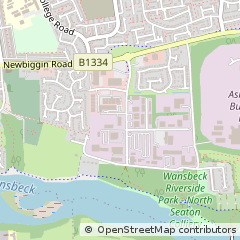 Map of Ashington, Northumberland