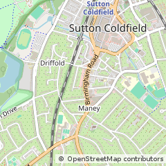 Map of Sutton Coldfield, West Midlands
