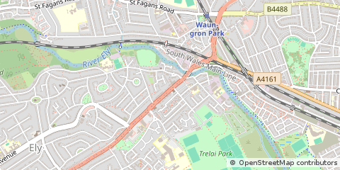 Map of Caerdydd