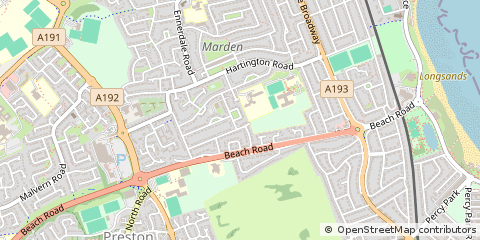 Map of North Shields, Tyne and Wear