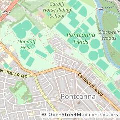 Map of Cardiff, S Glamorgan