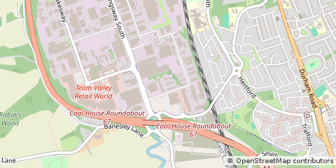 Map of Gateshead, Tyne and Wear