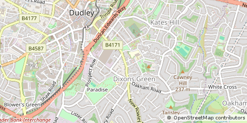 Map of Dudley, West Midlands