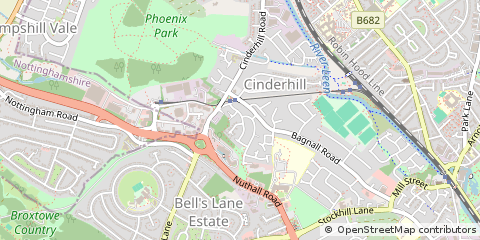 Map of Nottingham, Nottinghamshire