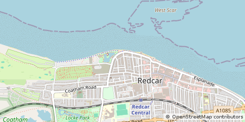 Map of Redcar, Cleveland