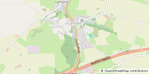 Map of Bodmin, Cornwall