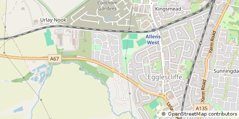Map of Stockton-on-Tees, Cleveland