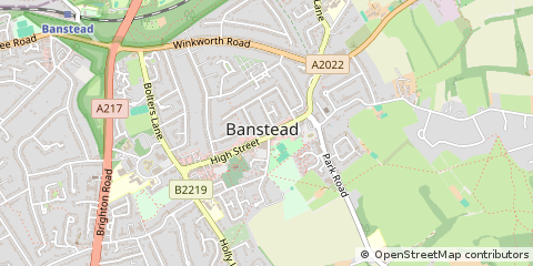 Map of Banstead, Surrey