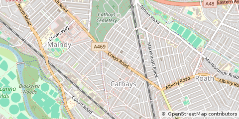 Map of Cardiff, Herefordshire